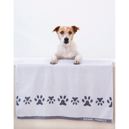 Growl Towel - Dog Bath Towel - White - FREE Shipping image 0