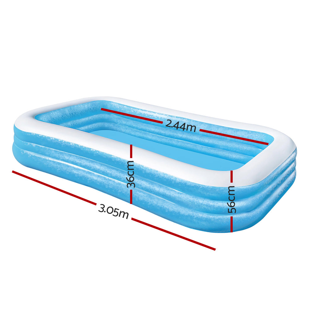 Bestway Kids Pool 305x183x56cm Inflatable Above Ground Swimming Pools 1161L