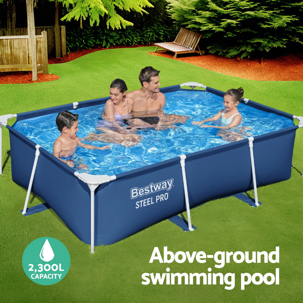 Bestway Swimming Pool 259x170x61cm Steel Frame Above Ground Pools 2300L