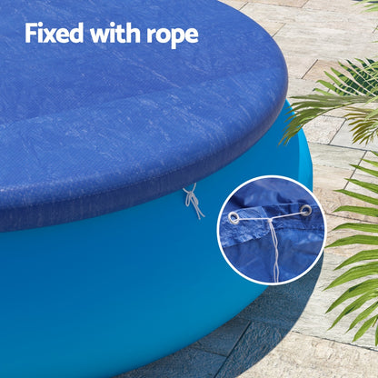 Aquabuddy Pool Cover Fit 2.44m Round Above-ground Ring Swimming Pool Blanket Blue