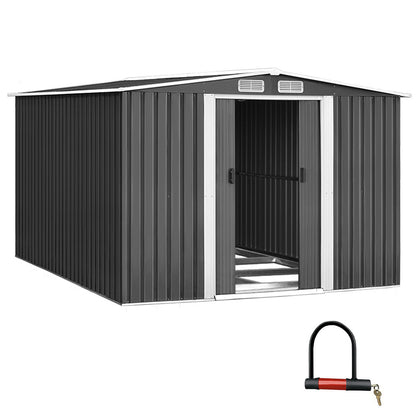 Giantz Garden Shed 2.58x3.14M w/Metal Base Sheds Outdoor Storage Workshop Shelter Sliding Door