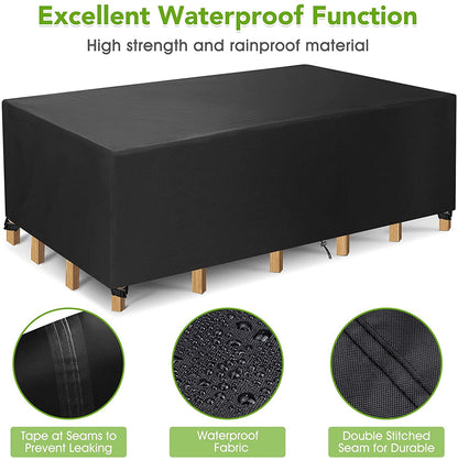 Rectangular Patio Table Cover Heavy Duty Waterproof Outdoor Furniture Set Cover 121" x 54" x 35"