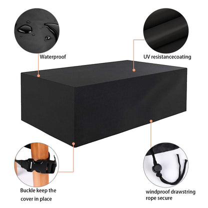 Rectangular Patio Table Cover Heavy Duty Waterproof Outdoor Furniture Set Cover 121" x 54" x 35"