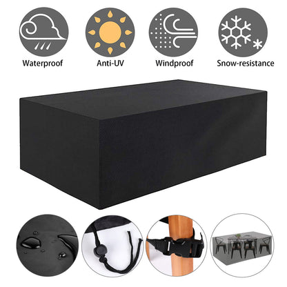 Rectangular Patio Table Cover Heavy Duty Waterproof Outdoor Furniture Set Cover 121" x 54" x 35"