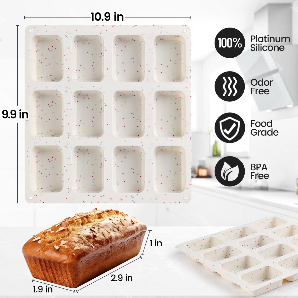 Silicone Mini Loaf Pan with Metal Frame & Bread Pans -