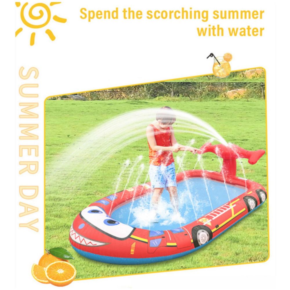 Inflatable Sprinkler Pool for Kids - Fire Engine