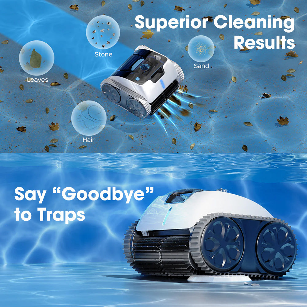 WYBOT Osprey 700 Pro Cordless Robotic Pool Cleaner, Automatic Wall Climbing Vacuum with Strong Suction, Intelligent Path Planning, 90 Min Runtime, Quick Charge, Ideal for Above/In-ground Pools