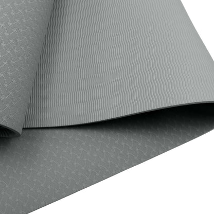 Powertrain Dual Layer 6mm Yoga Mat | Slate Grey | Non-slip Surface And Carry Strap For Ultimate Comfort And Portability
