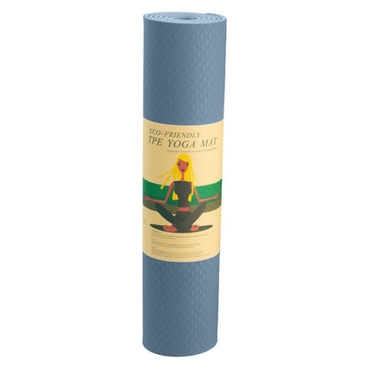 Powertrain Dual Layer 6mm Yoga Mat | Sky Blue | Non-slip Surface And Carry Strap For Ultimate Comfort And Portability