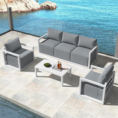 Alfresco 5-Seater Deep-Seated Patio Set – White