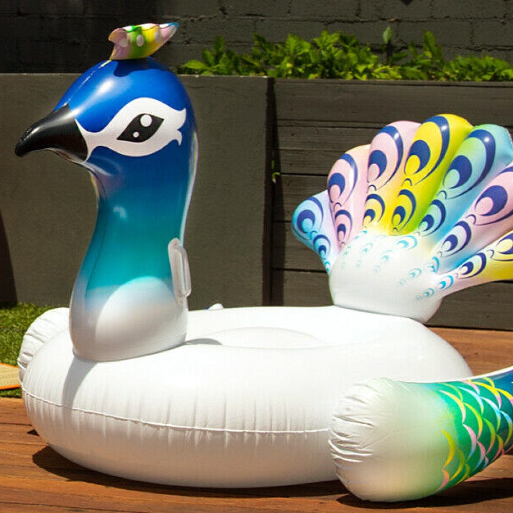 Lazy Dayz Inflatable Peacock Ride-on Float 135cm