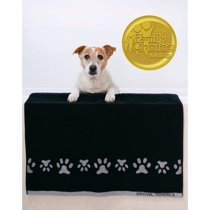 Growl Towel - Dog Bath Towel - Black - FREE Shipping image 0